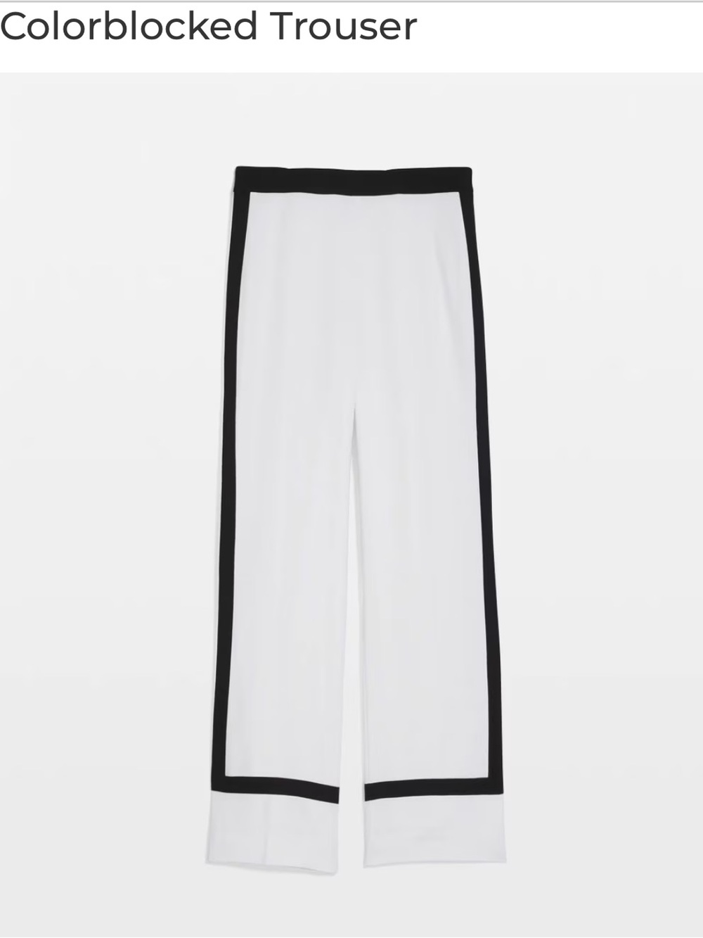 White House Black Market White Wide-Leg Trousers with Black Trim